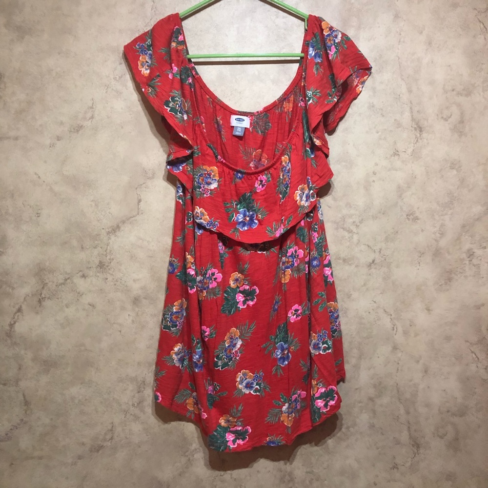 Old Navy Red Floral Top